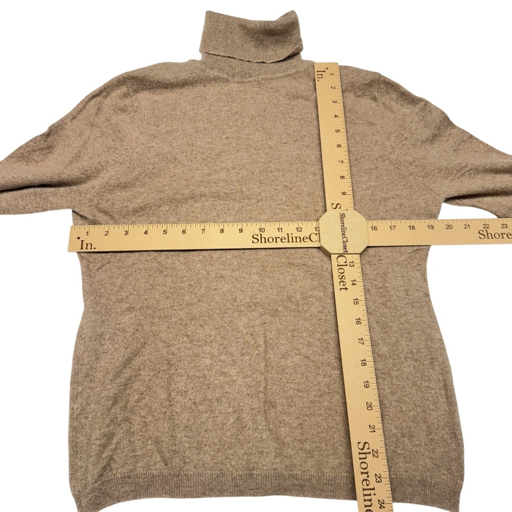 Garnet Hill 100% Cashmere Turtleneck Sweater Tan Brown XL soft capsule cozy - Picture 5 of 6